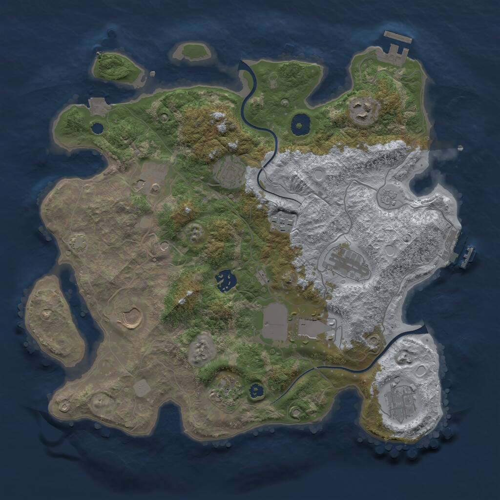 Rust Map: Procedural Map, Size: 3550, Seed: 489432, 16 Monuments