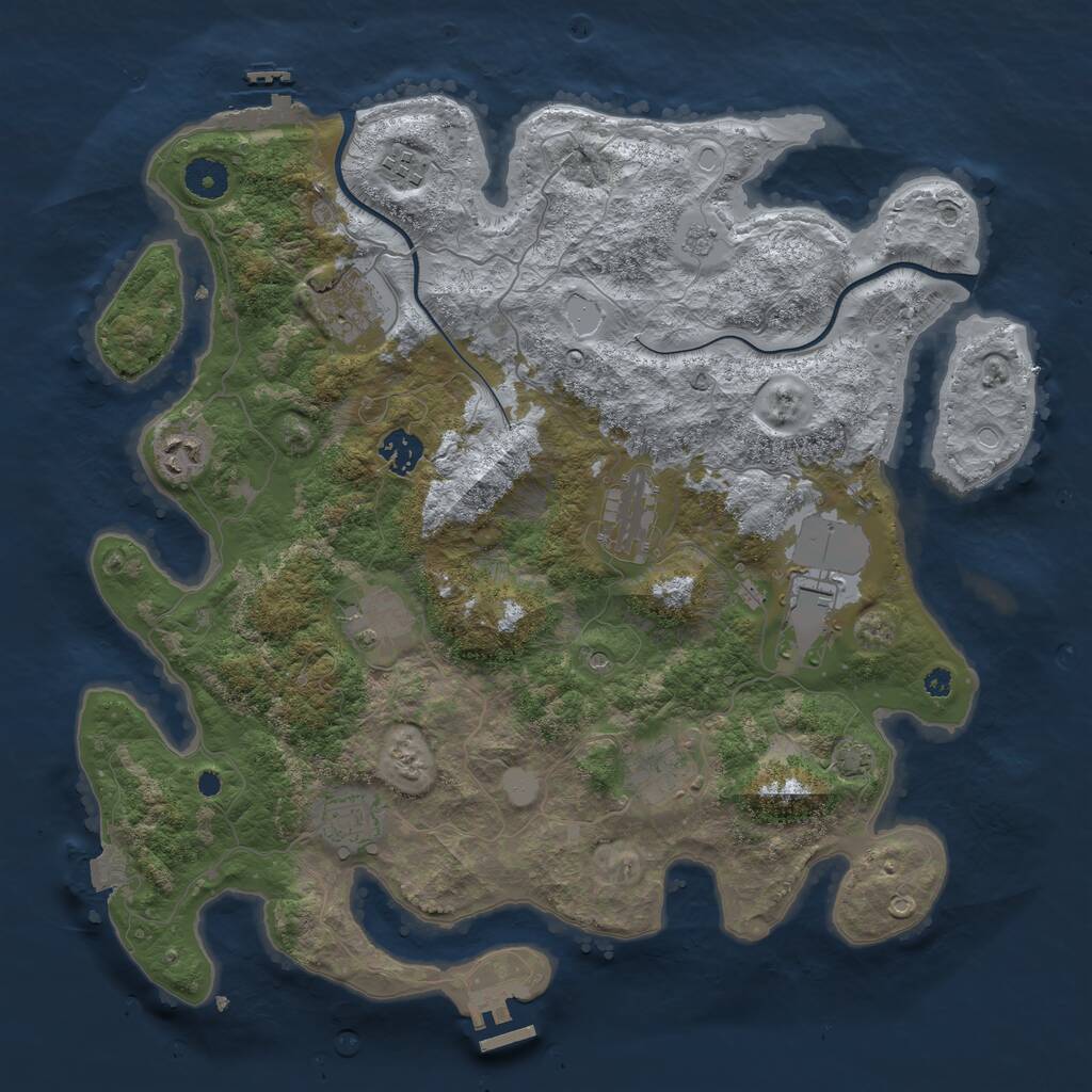 Rust Map: Procedural Map, Size: 3850, Seed: 69, 15 Monuments