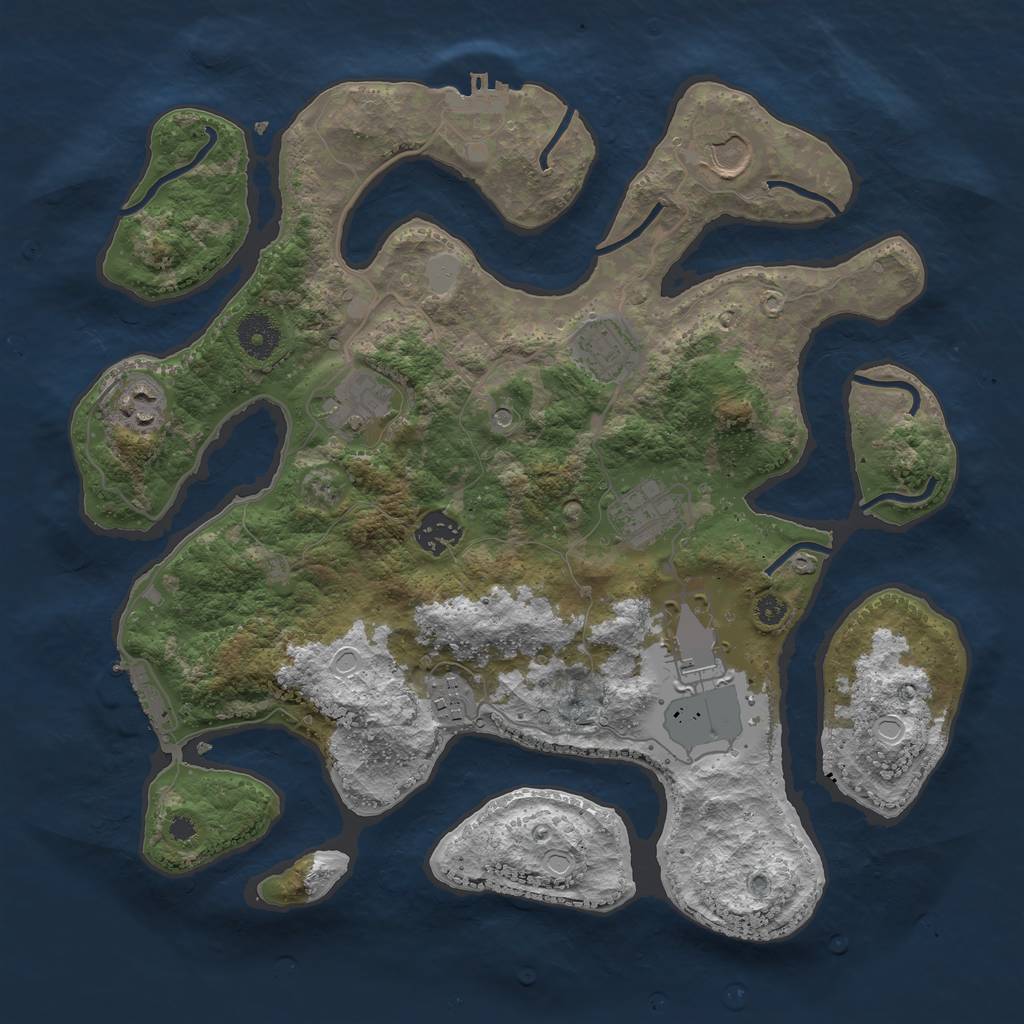 Rust Map: Procedural Map, Size: 3550, Seed: 192046, 16 Monuments