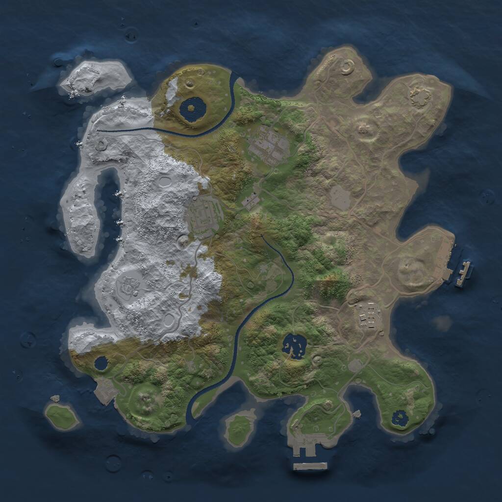 Rust Map: Procedural Map, Size: 3000, Seed: 260180, 9 Monuments