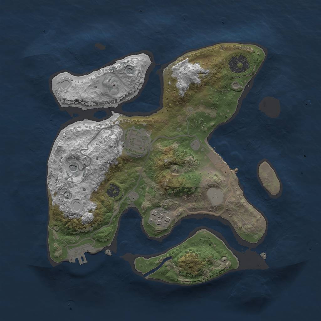 Rust Map: Procedural Map, Size: 2500, Seed: 219304242, 10 Monuments