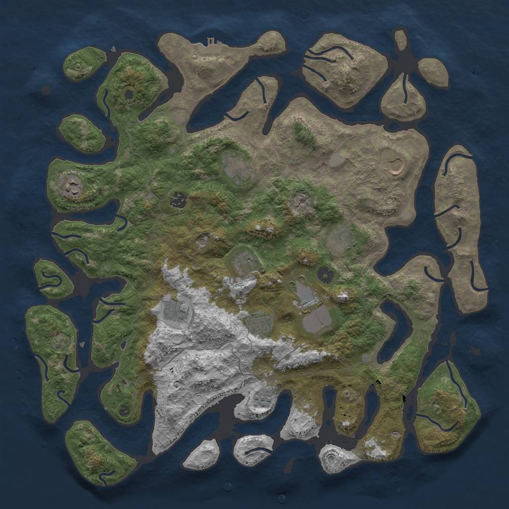 Rust Map: Procedural Map, Size: 4600, Seed: 23824, 17 Monuments