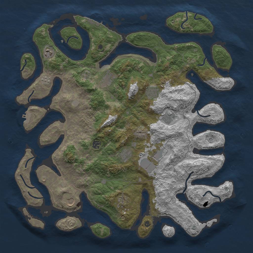 Rust Map: Procedural Map, Size: 4500, Seed: 73653, 18 Monuments