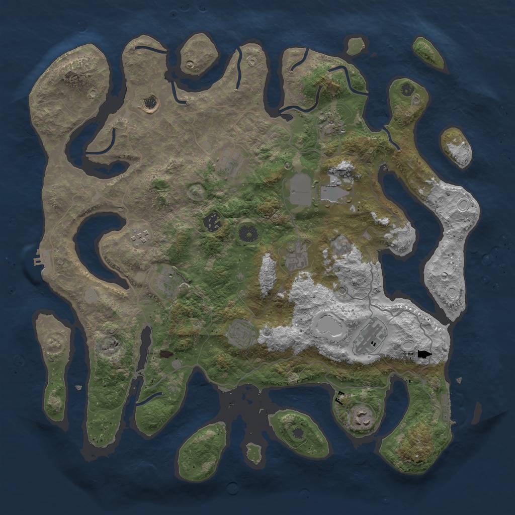 Rust Map: Procedural Map, Size: 4250, Seed: 1372092224, 19 Monuments
