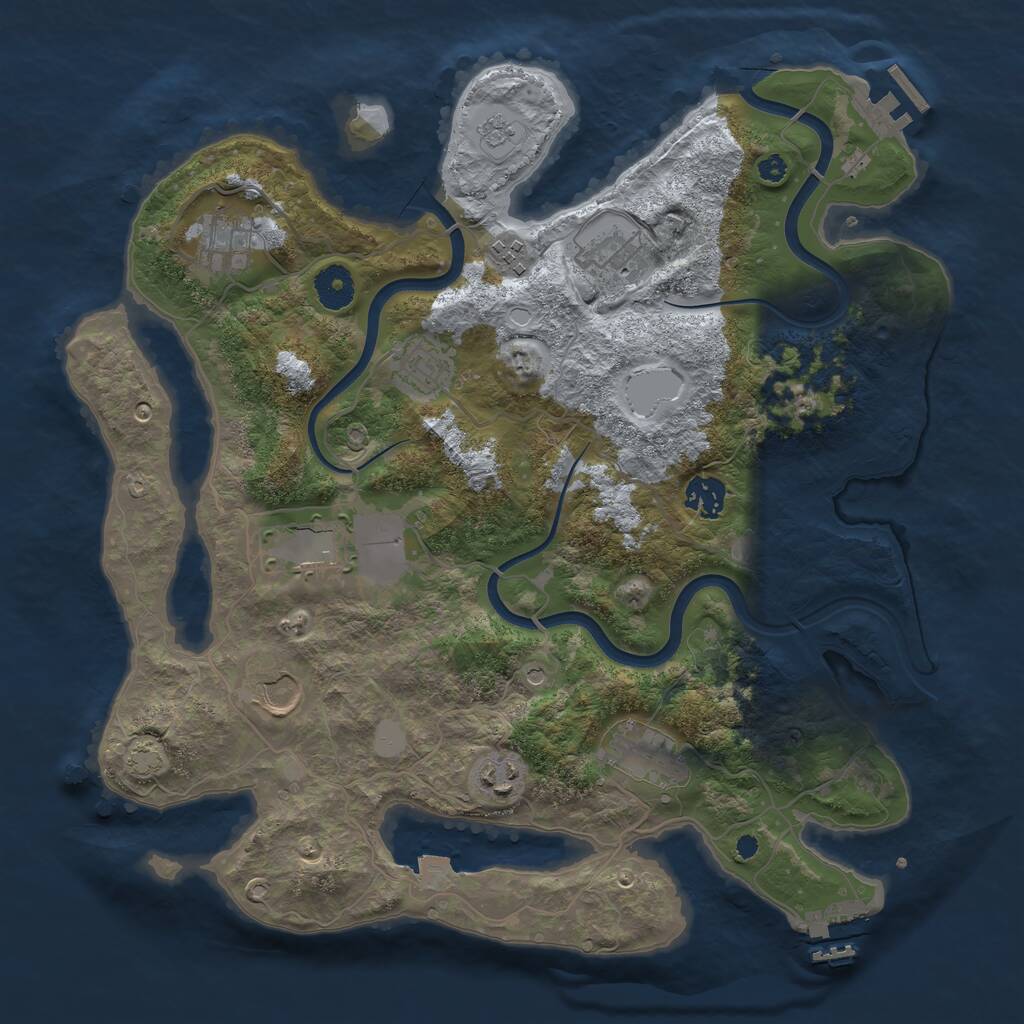 Rust Map: Procedural Map, Size: 3700, Seed: 380633253, 15 Monuments