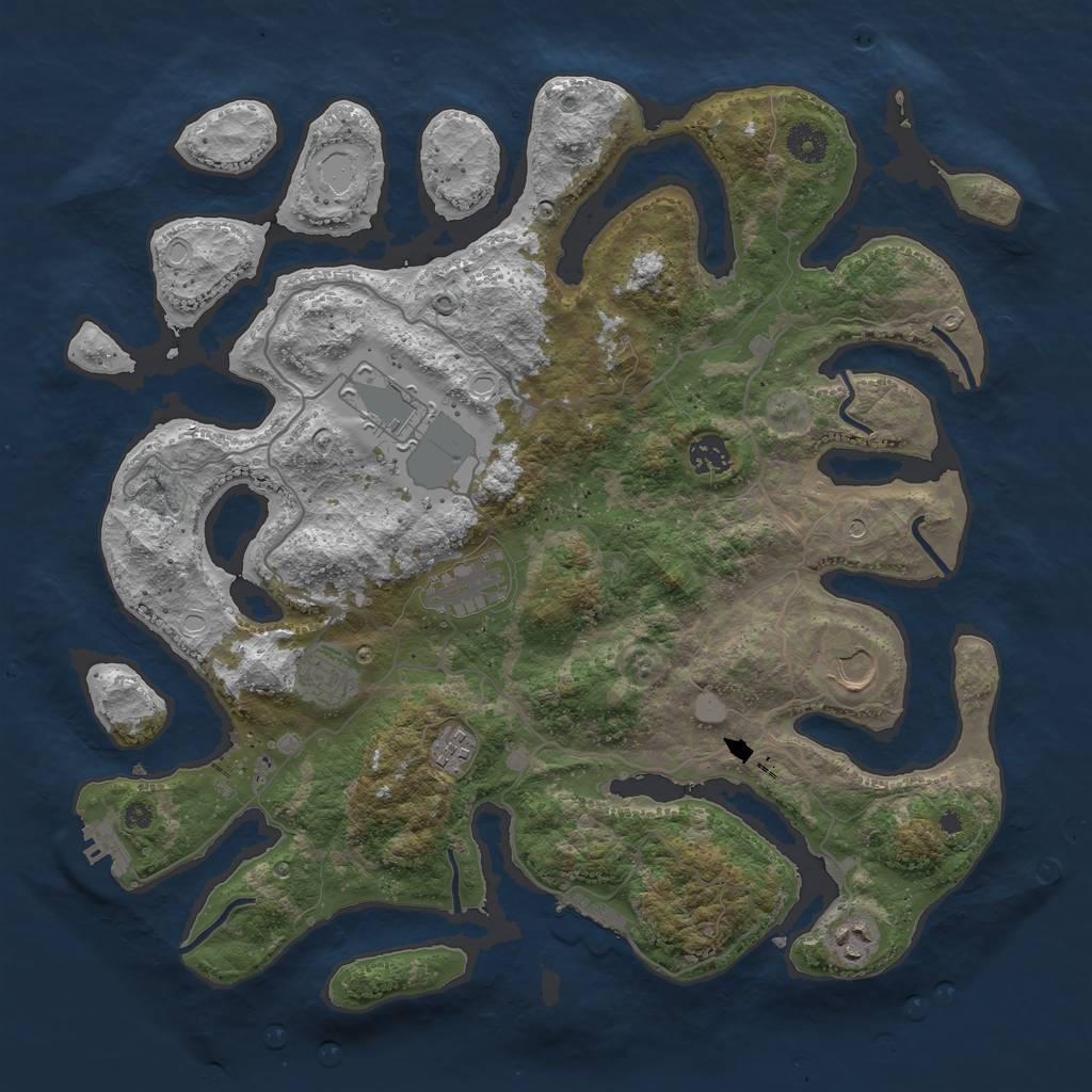 Rust Map: Procedural Map, Size: 4000, Seed: 655645591, 15 Monuments