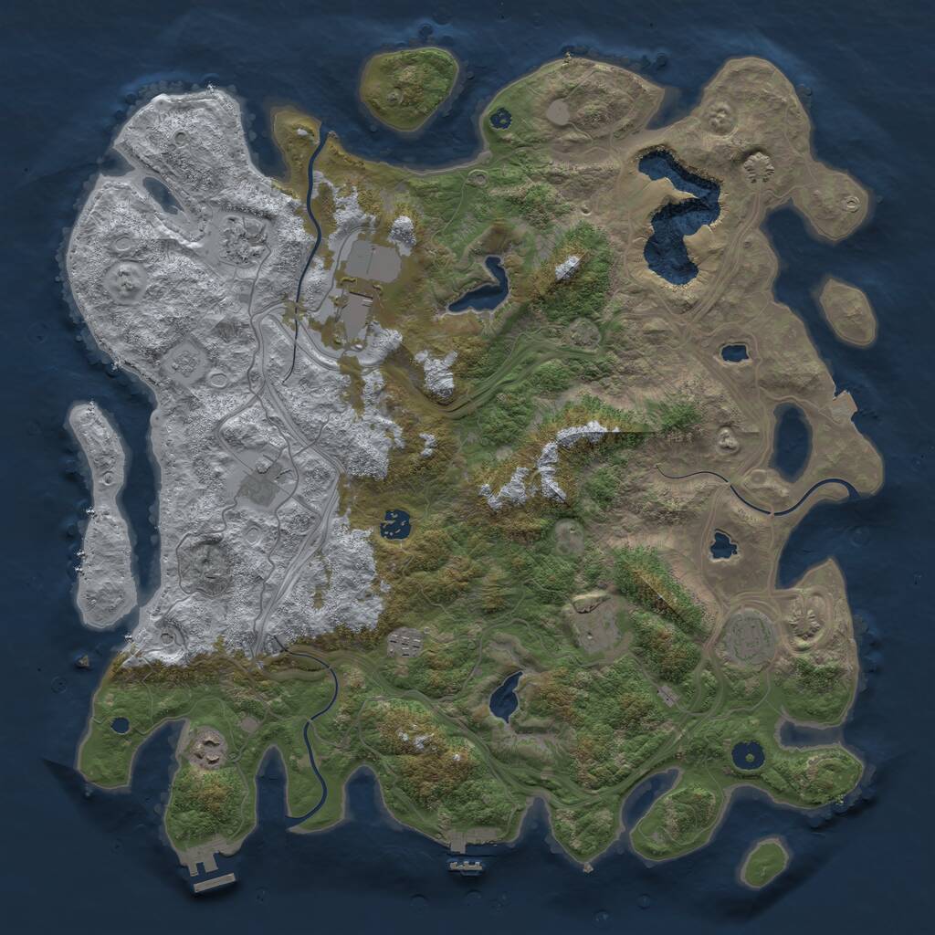 Rust Map: Procedural Map, Size: 4500, Seed: 141712, 14 Monuments