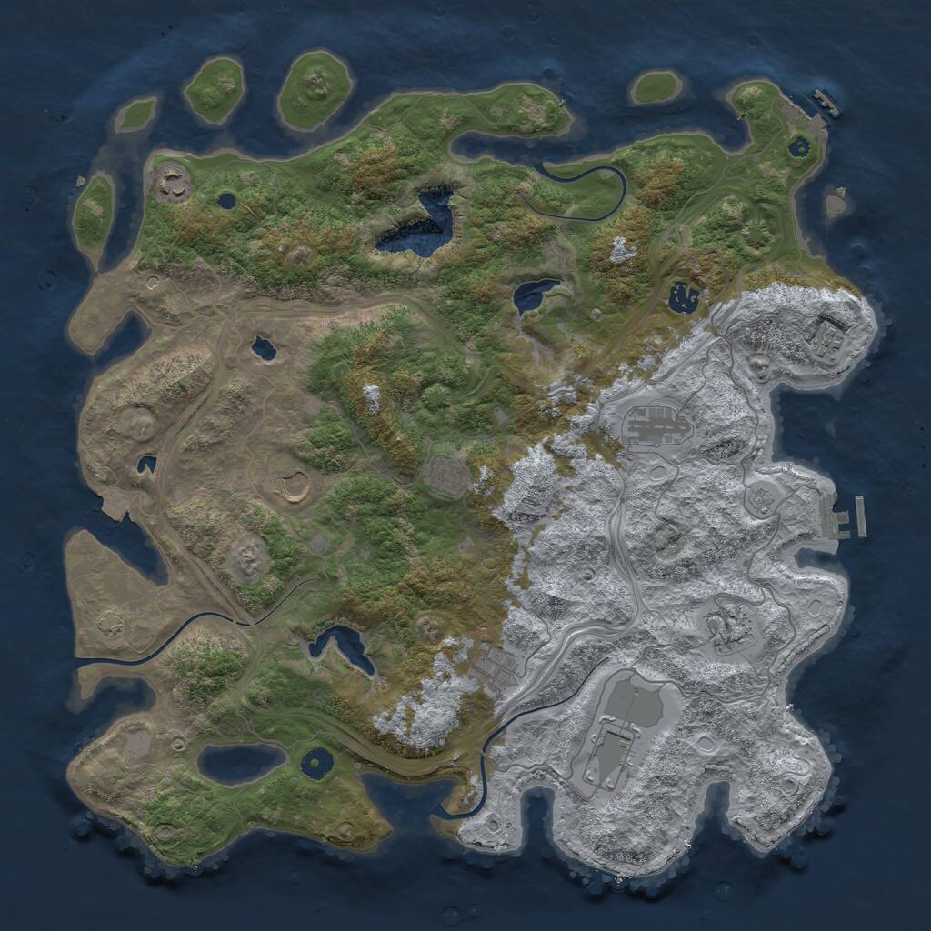 Rust Map: Procedural Map, Size: 4500, Seed: 71712, 15 Monuments