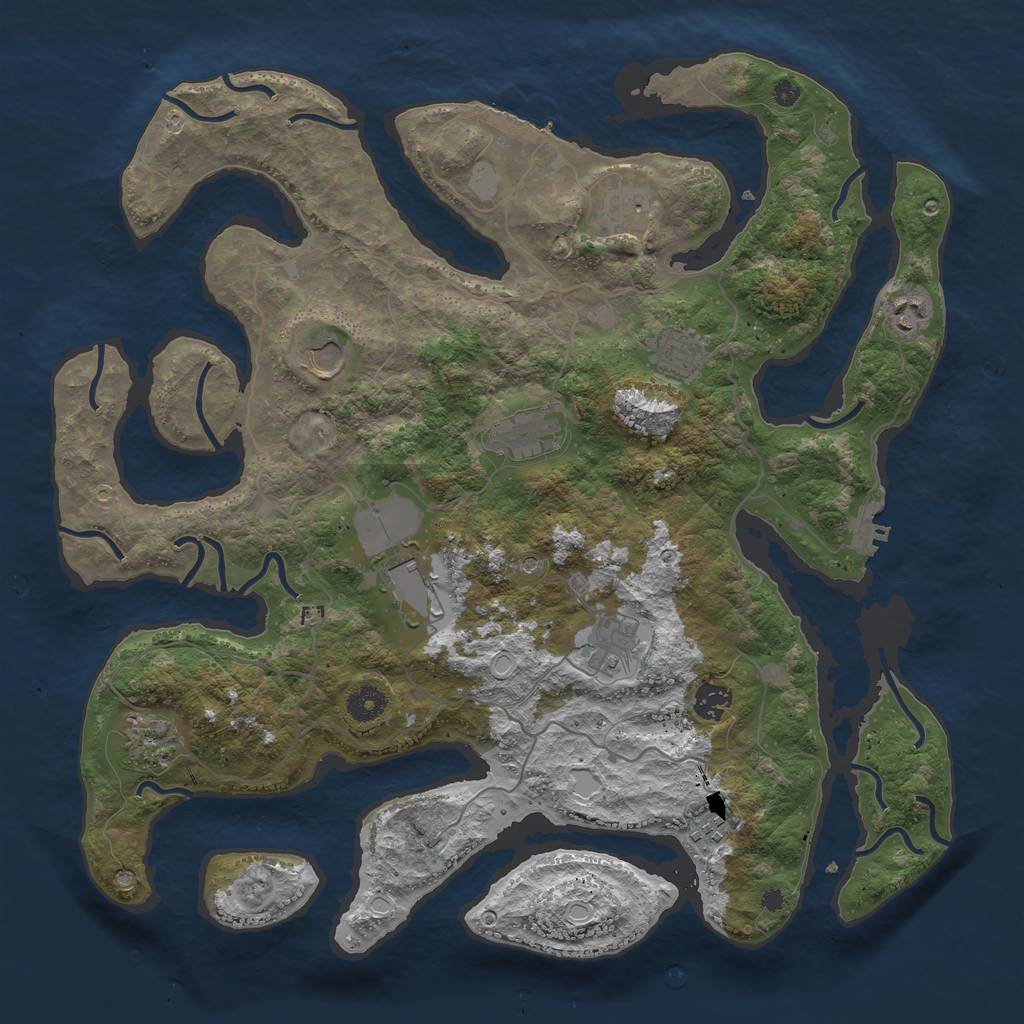 Rust Map: Procedural Map, Size: 4096, Seed: 121712, 18 Monuments