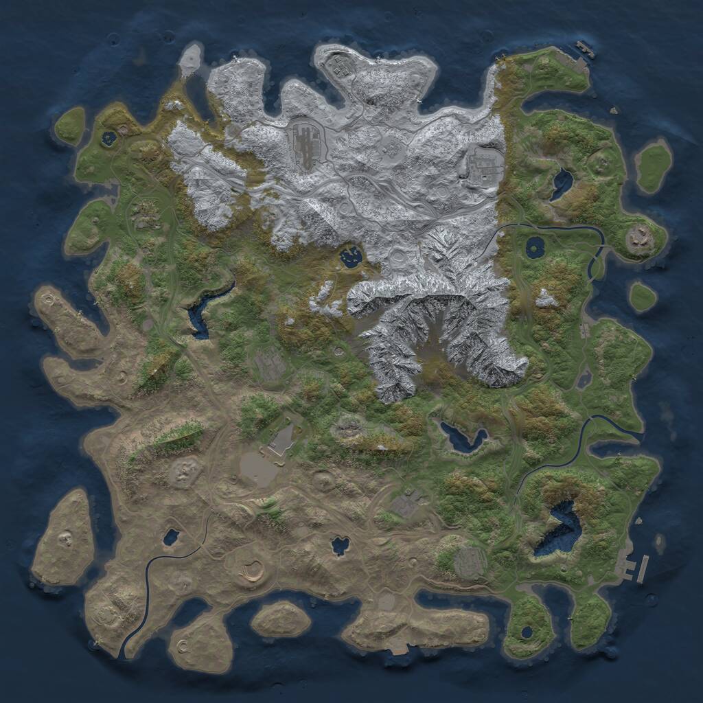 Rust Map: Procedural Map, Size: 5000, Seed: 24966458, 17 Monuments
