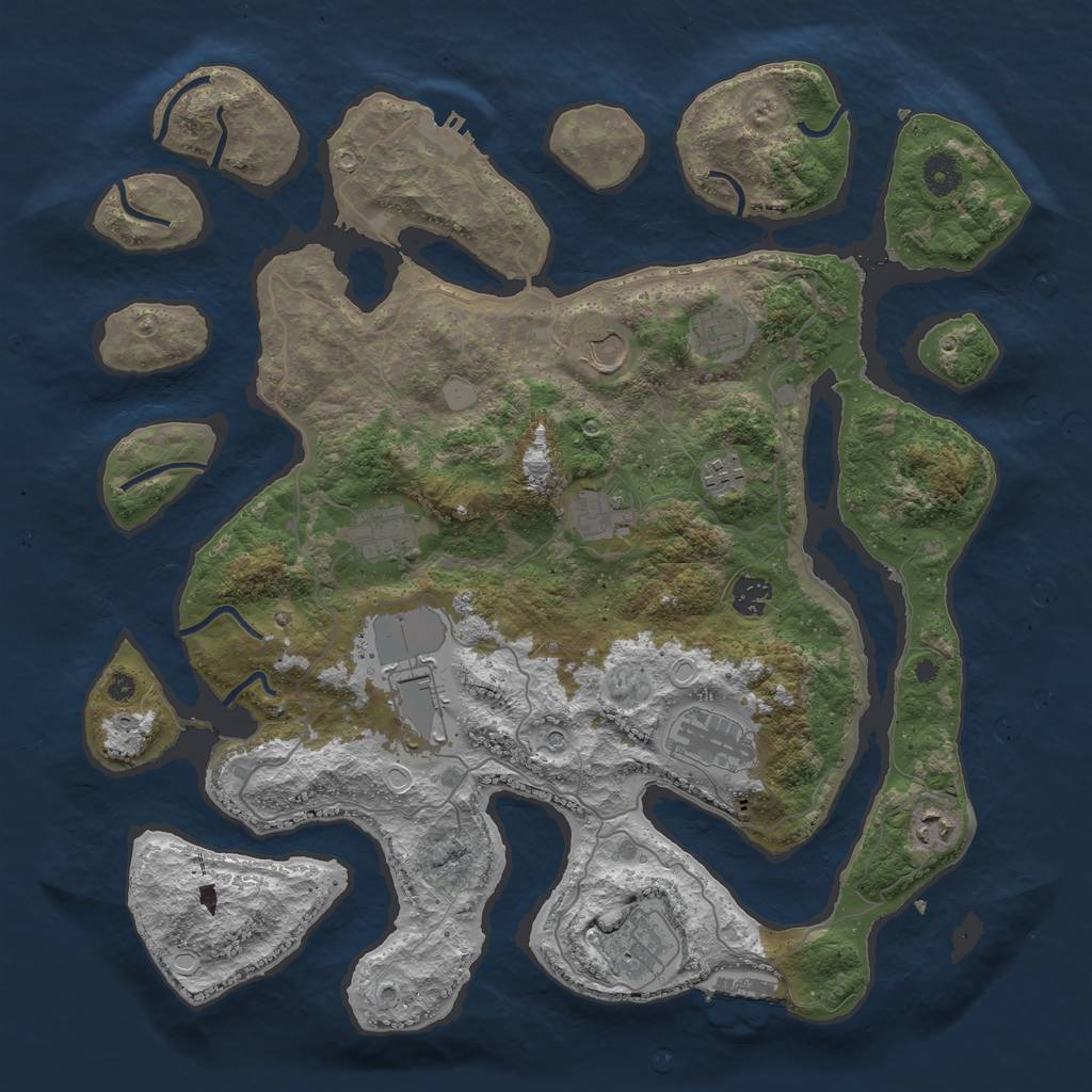 Rust Map: Procedural Map, Size: 4100, Seed: 15412, 18 Monuments