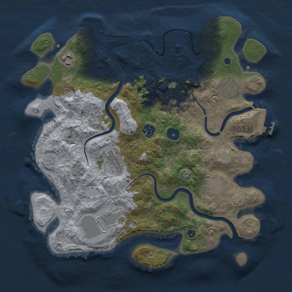Rust Map: Procedural Map, Size: 3550, Seed: 328682, 14 Monuments