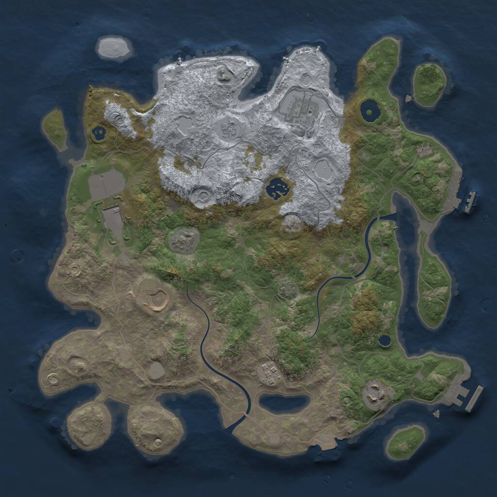 Rust Map: Procedural Map, Size: 3550, Seed: 562484, 12 Monuments