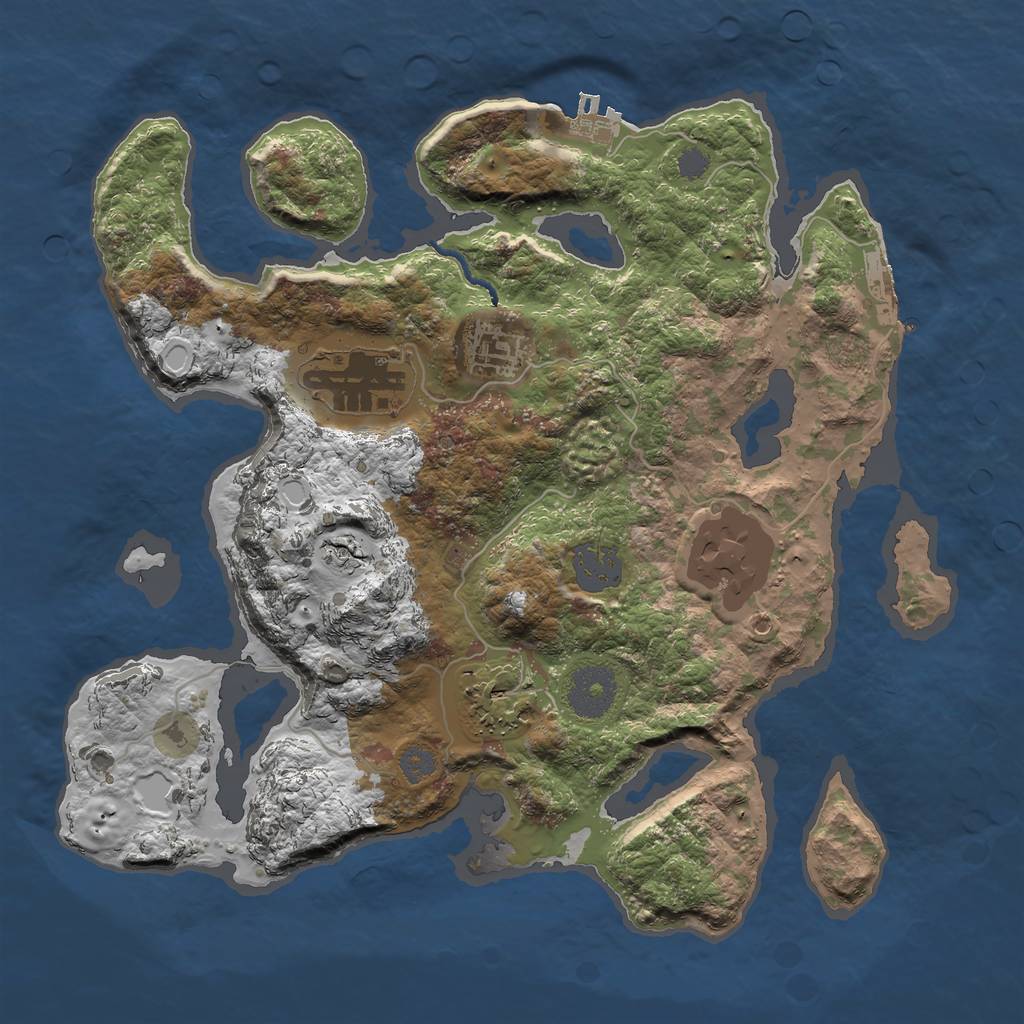 Rust Map: Procedural Map, Size: 3000, Seed: 997363836, 11 Monuments