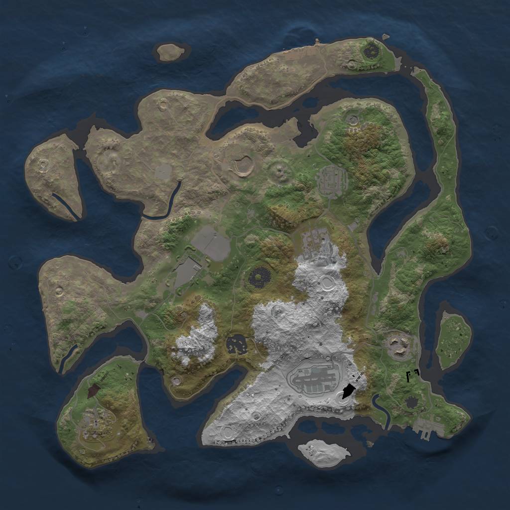 Rust Map: Procedural Map, Size: 3550, Seed: 906479, 16 Monuments