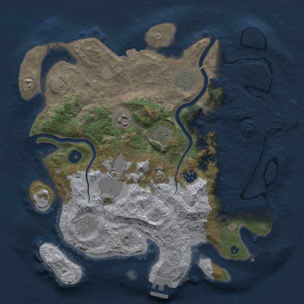 Rust Map: Procedural Map, Size: 3500, Seed: 131619538, 13 Monuments