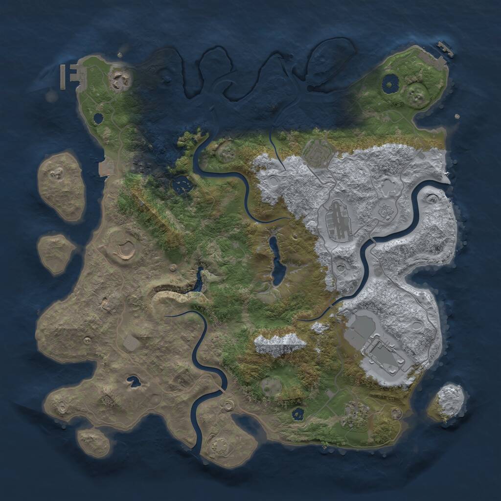 Rust Map: Procedural Map, Size: 4000, Seed: 214748364, 14 Monuments