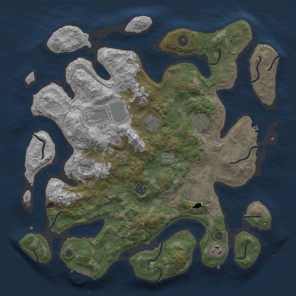 Rust Map: Procedural Map, Size: 4000, Seed: 60526, 15 Monuments