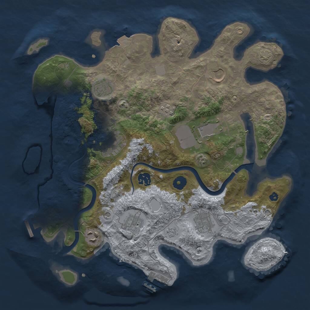 Rust Map: Procedural Map, Size: 3500, Seed: 67899181, 15 Monuments