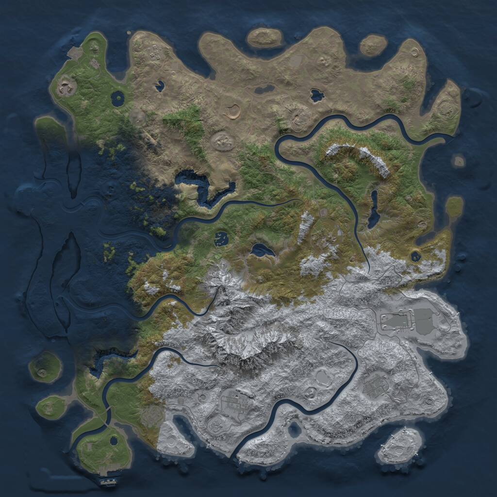 Rust Map: Procedural Map, Size: 5000, Seed: 151316156, 15 Monuments