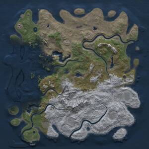 Thumbnail Rust Map: Procedural Map, Size: 5000, Seed: 151316156, 15 Monuments