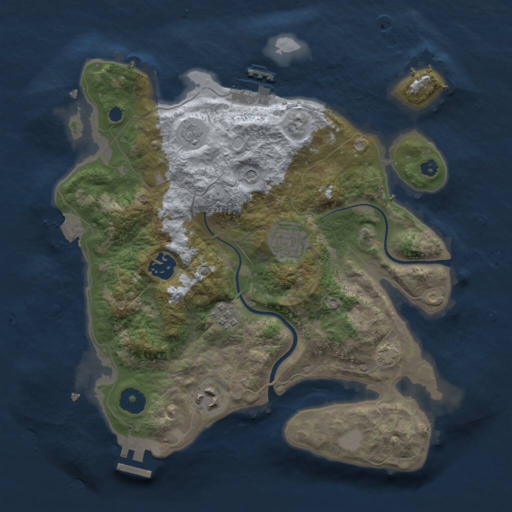 Rust Map: Procedural Map, Size: 3000, Seed: 2342924, 10 Monuments