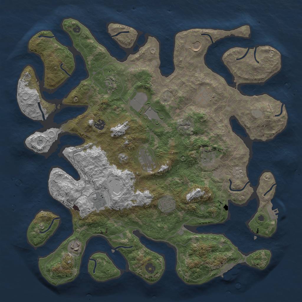 Rust Map: Procedural Map, Size: 4300, Seed: 2025646466, 19 Monuments