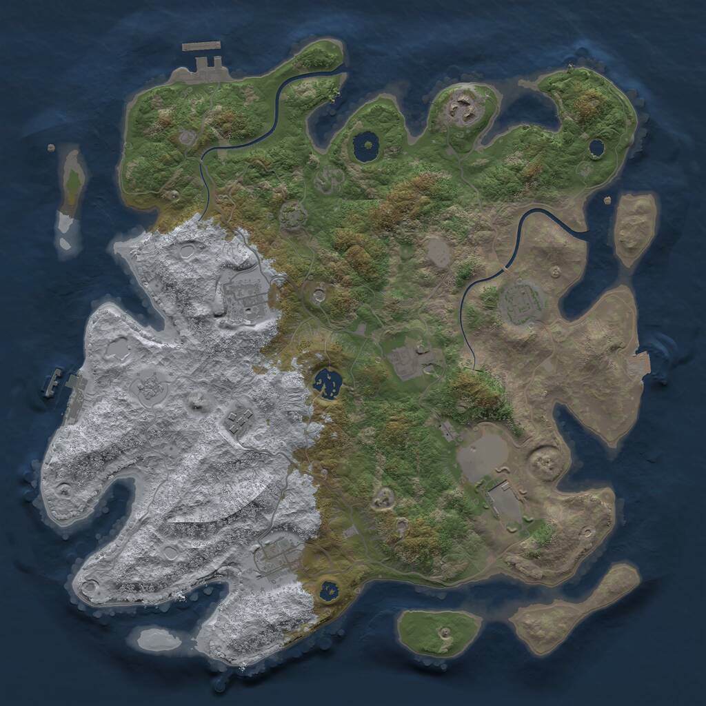 Rust Map: Procedural Map, Size: 3700, Seed: 228, 14 Monuments