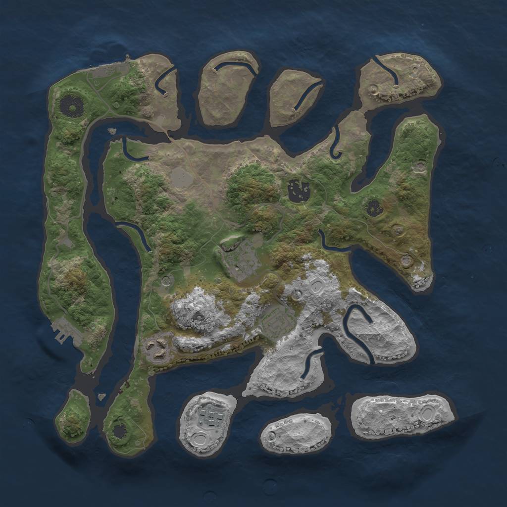 Rust Map: Procedural Map, Size: 3200, Seed: 2019, 13 Monuments