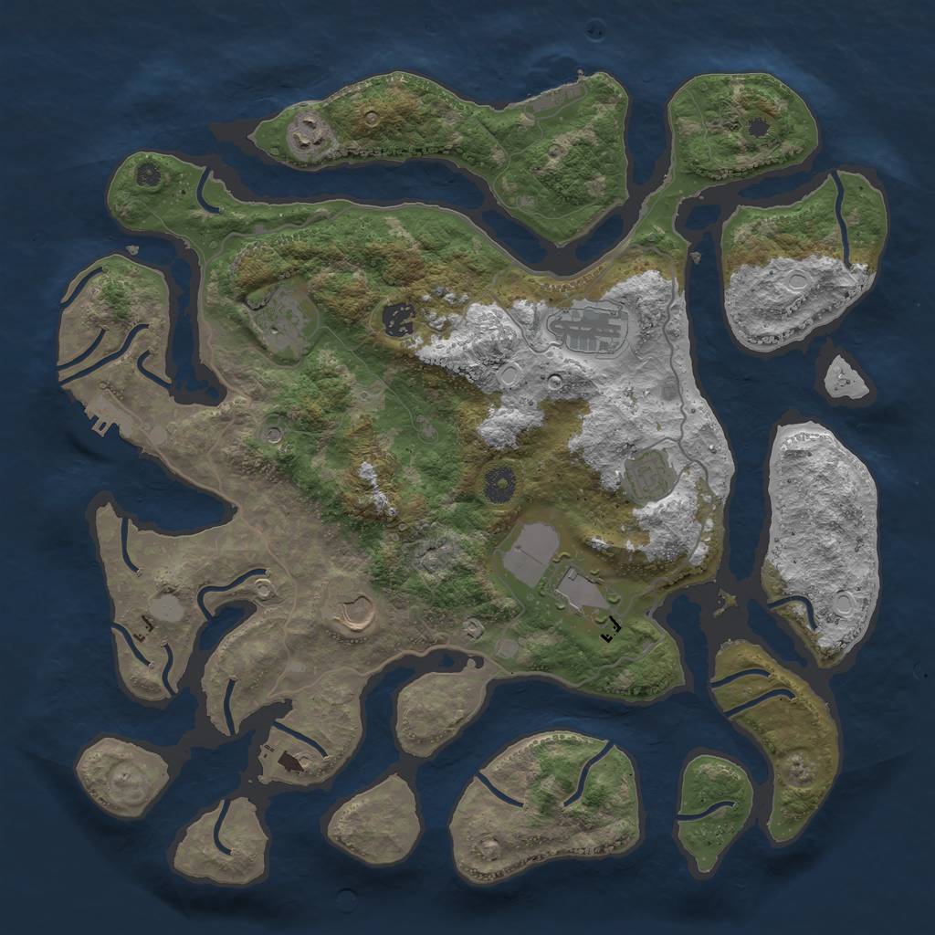 Rust Map: Procedural Map, Size: 4000, Seed: 620, 15 Monuments