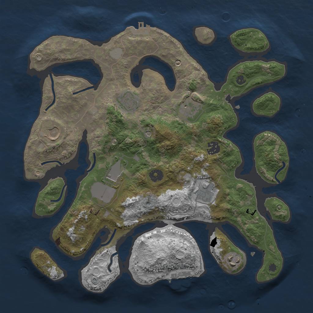 Rust Map: Procedural Map, Size: 3500, Seed: 1527253, 15 Monuments