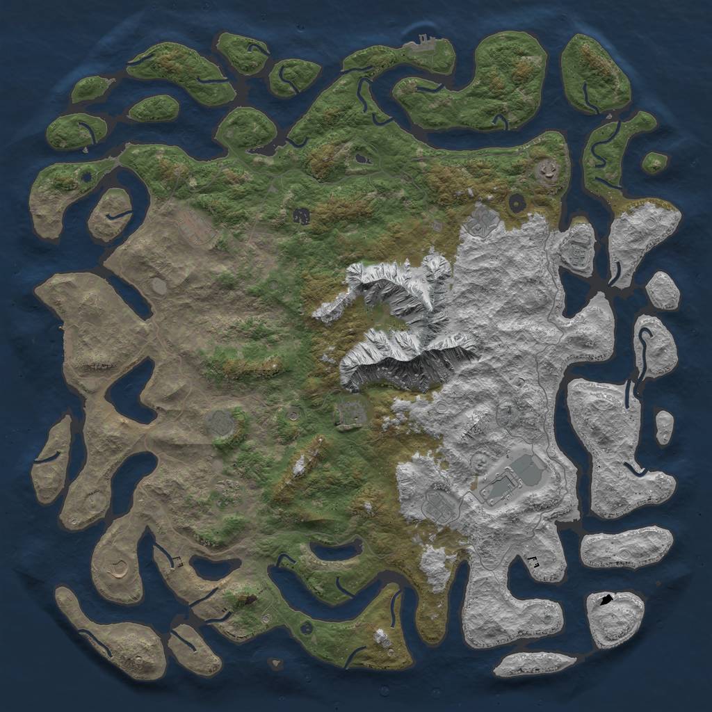 Rust Map: Procedural Map, Size: 6000, Seed: 4922556, 19 Monuments
