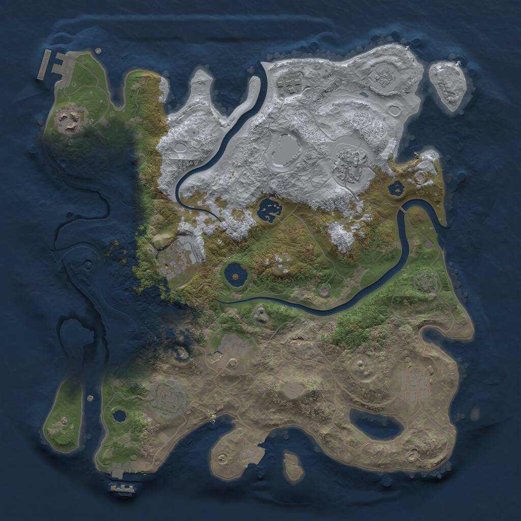 Rust Map: Procedural Map, Size: 3400, Seed: 17122021, 14 Monuments