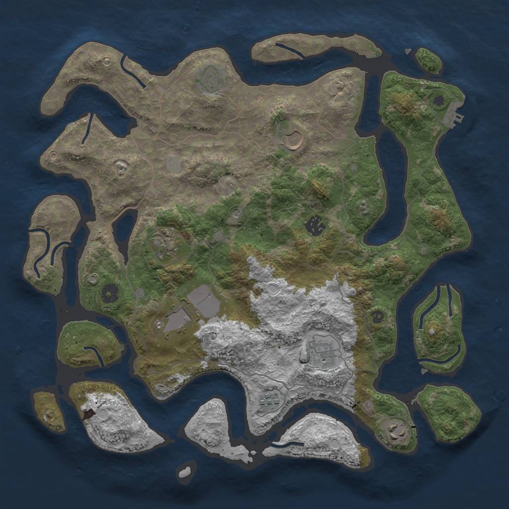 Rust Map: Procedural Map, Size: 4000, Seed: 241550, 15 Monuments