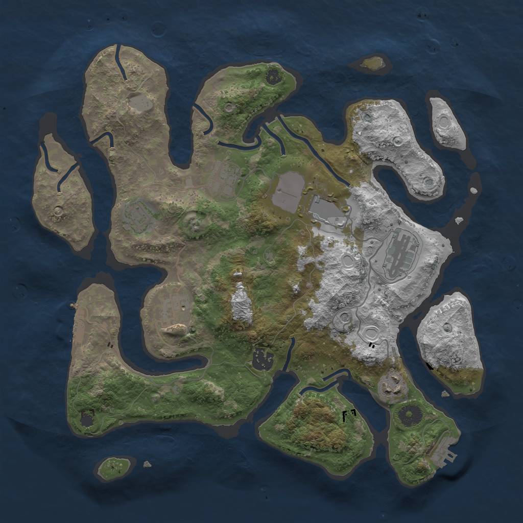 Rust Map: Procedural Map, Size: 3500, Seed: 1592342293, 15 Monuments