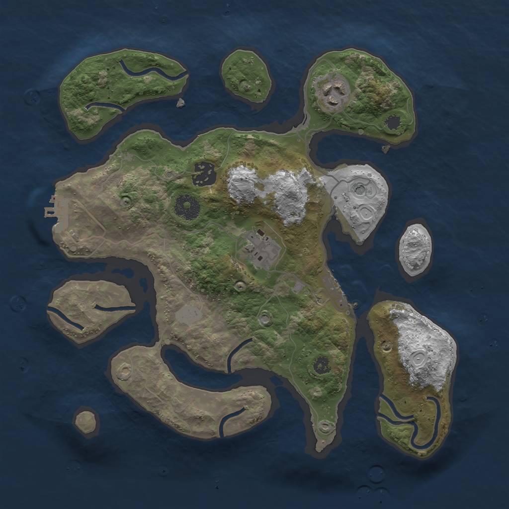 Rust Map: Procedural Map, Size: 3000, Seed: 63810, 11 Monuments