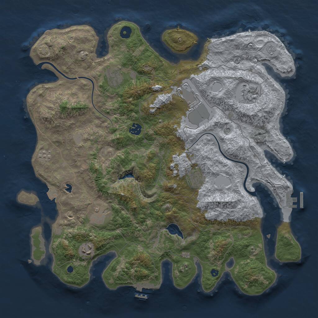 Rust Map: Procedural Map, Size: 4000, Seed: 299189, 14 Monuments