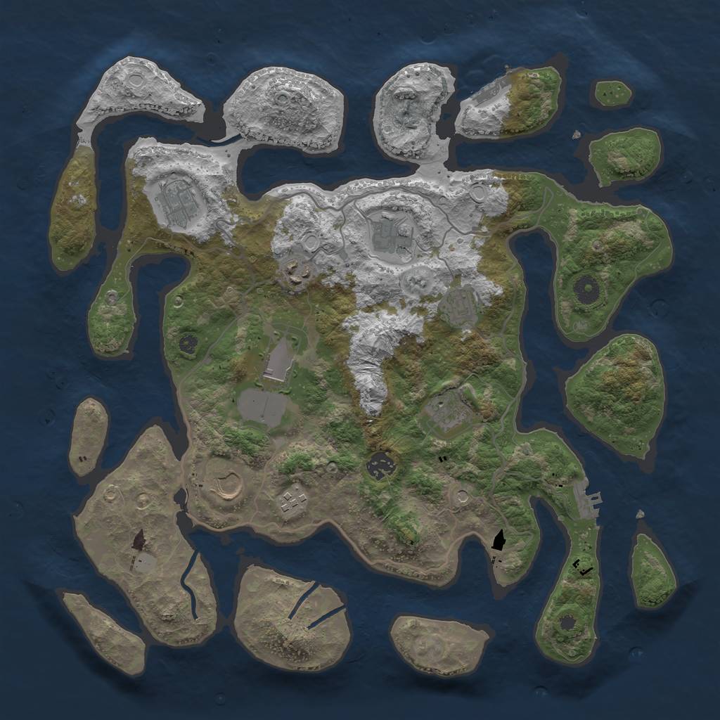 Rust Map: Procedural Map, Size: 4000, Seed: 978402, 17 Monuments