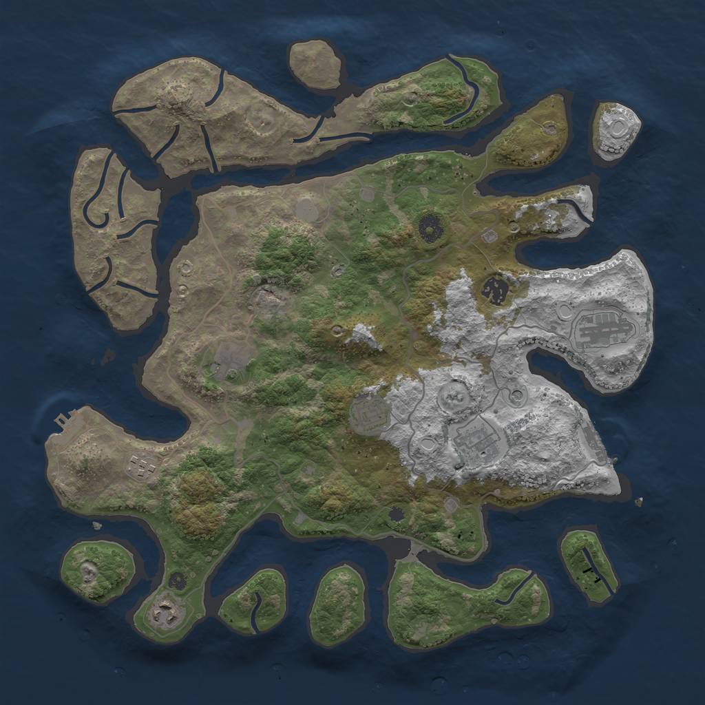 Rust Map: Procedural Map, Size: 4000, Seed: 992692, 15 Monuments