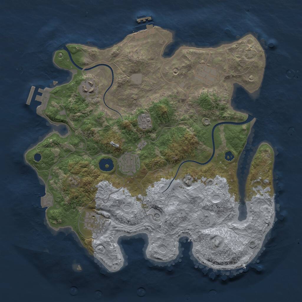 Rust Map: Procedural Map, Size: 3200, Seed: 3643453, 11 Monuments