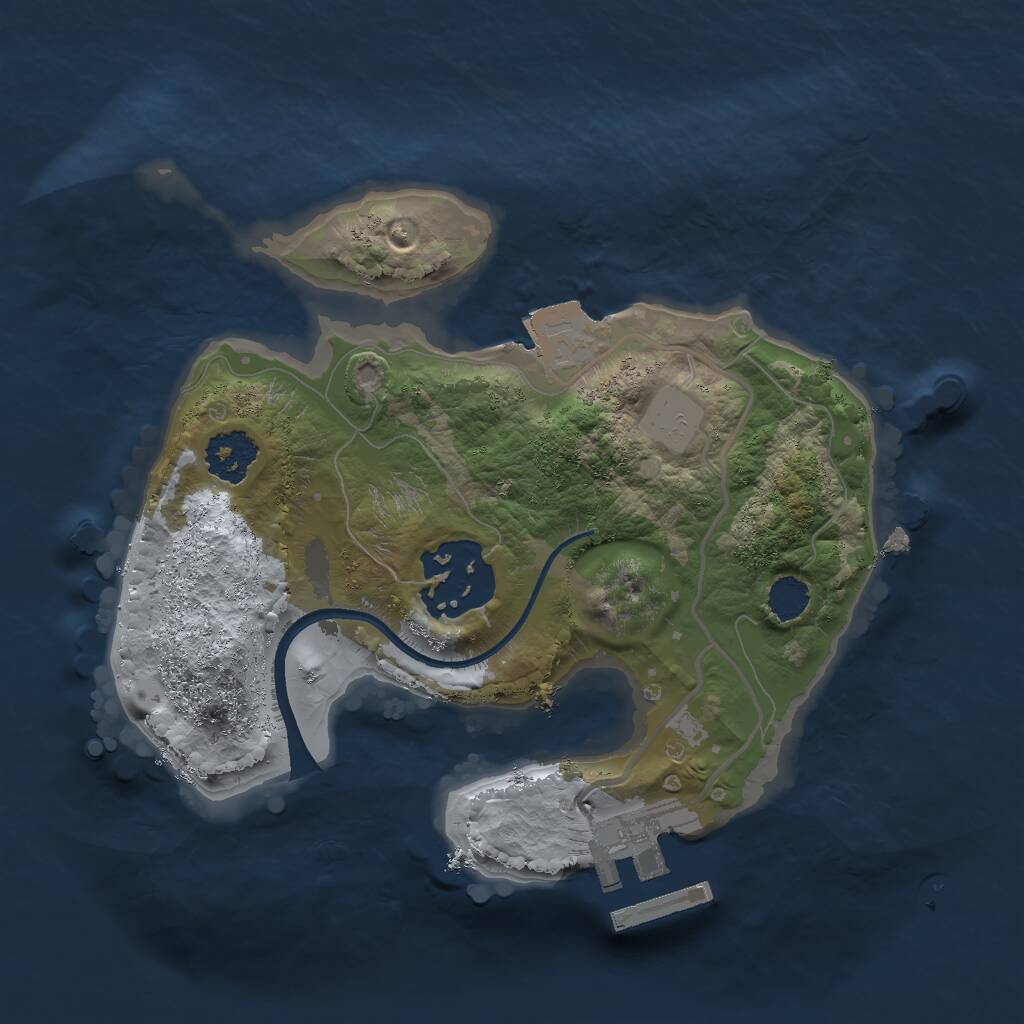 Rust Map: Procedural Map, Size: 2000, Seed: 2036, 3 Monuments
