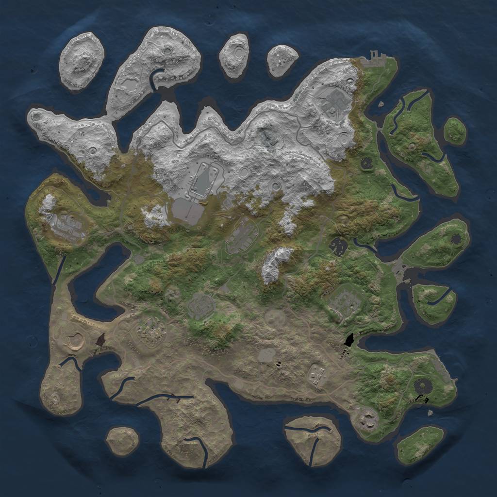 Rust Map: Procedural Map, Size: 4200, Seed: 1194014035, 19 Monuments