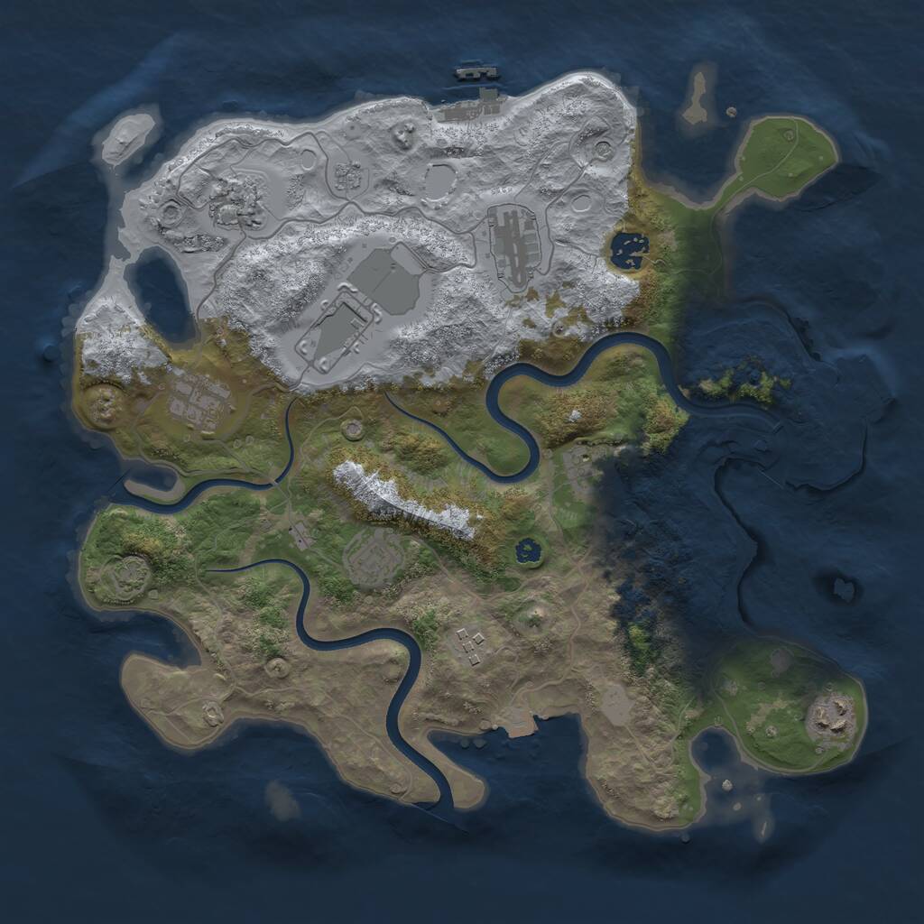 Rust Map: Procedural Map, Size: 3600, Seed: 1004473792, 15 Monuments