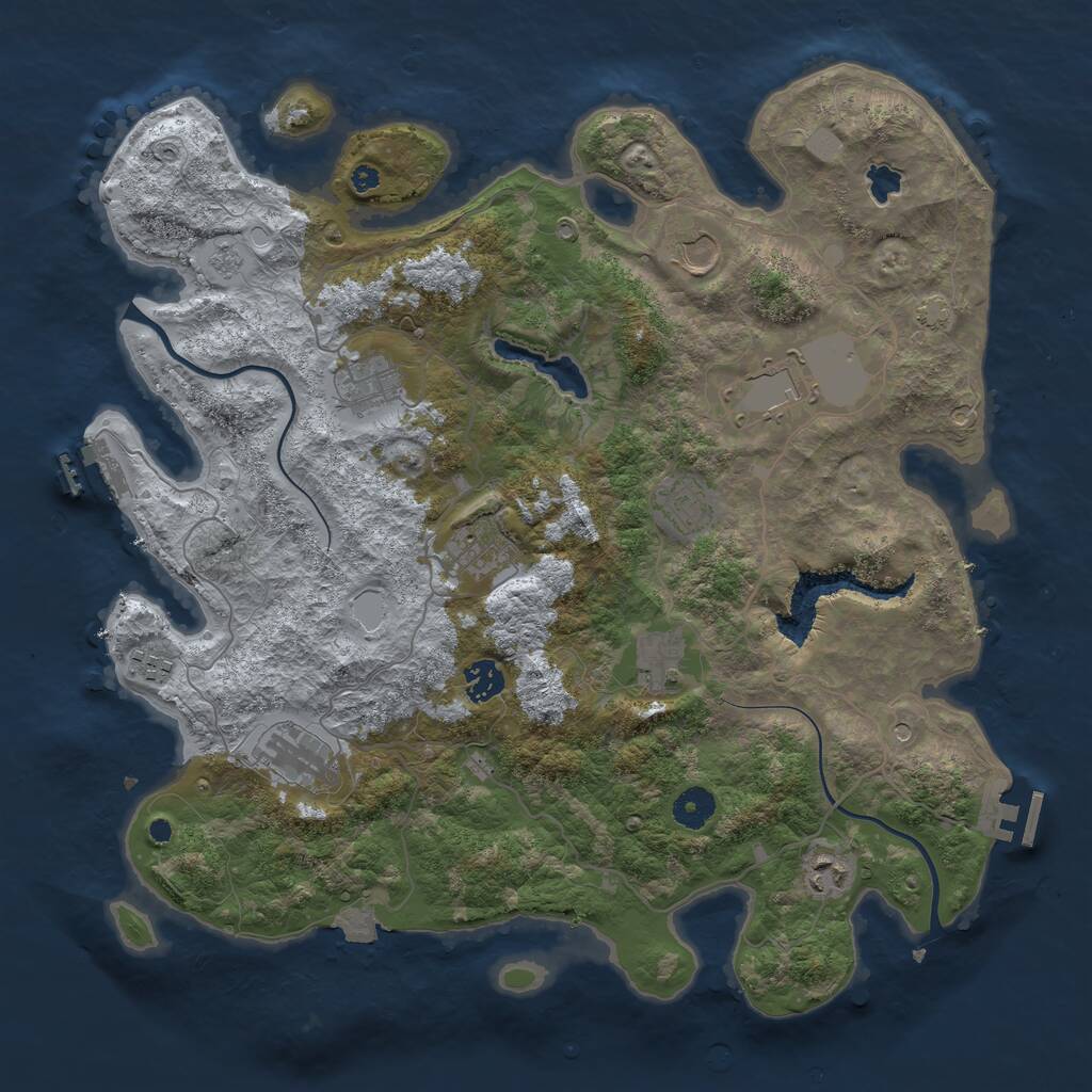 Rust Map: Procedural Map, Size: 4000, Seed: 1274153082, 16 Monuments