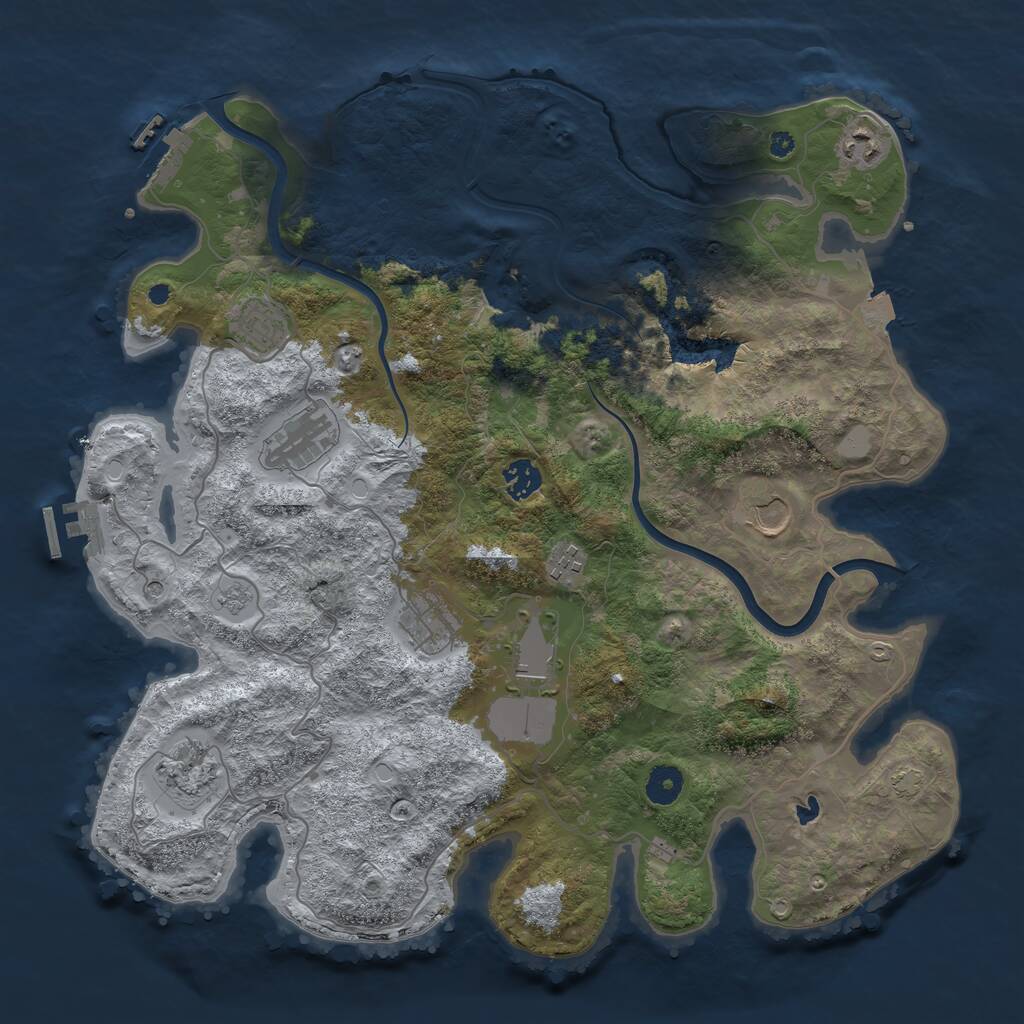 Rust Map: Procedural Map, Size: 4000, Seed: 952103, 15 Monuments