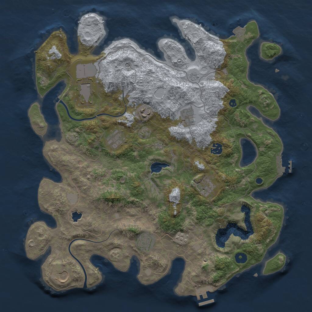 Rust Map: Procedural Map, Size: 4000, Seed: 686777, 15 Monuments