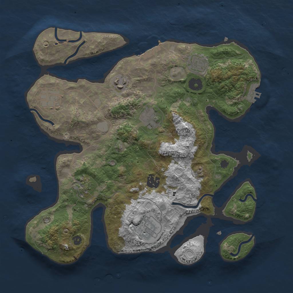 Rust Map: Procedural Map, Size: 3250, Seed: 71, 14 Monuments