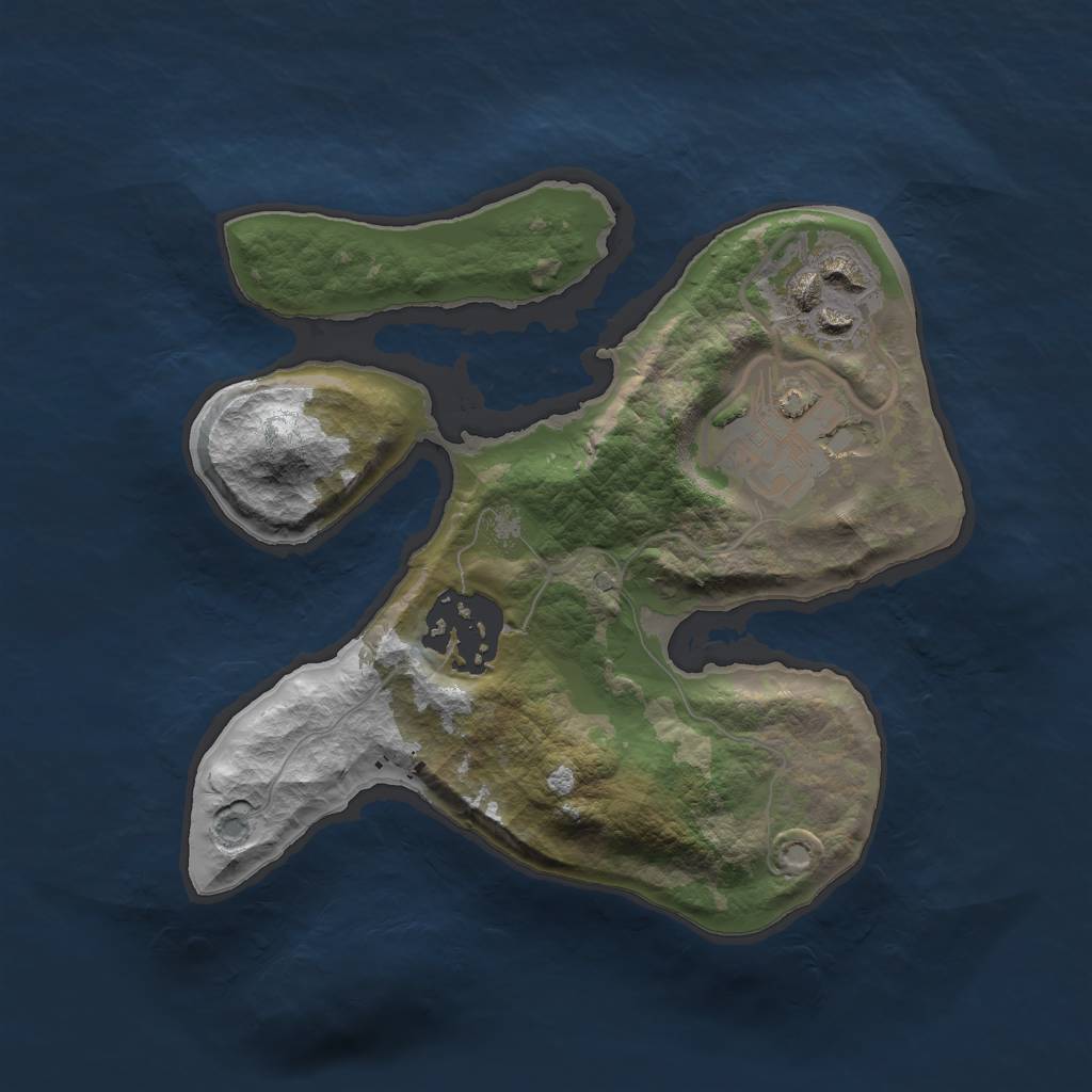 Rust Map: Barren, Size: 2000, Seed: 207107, 5 Monuments