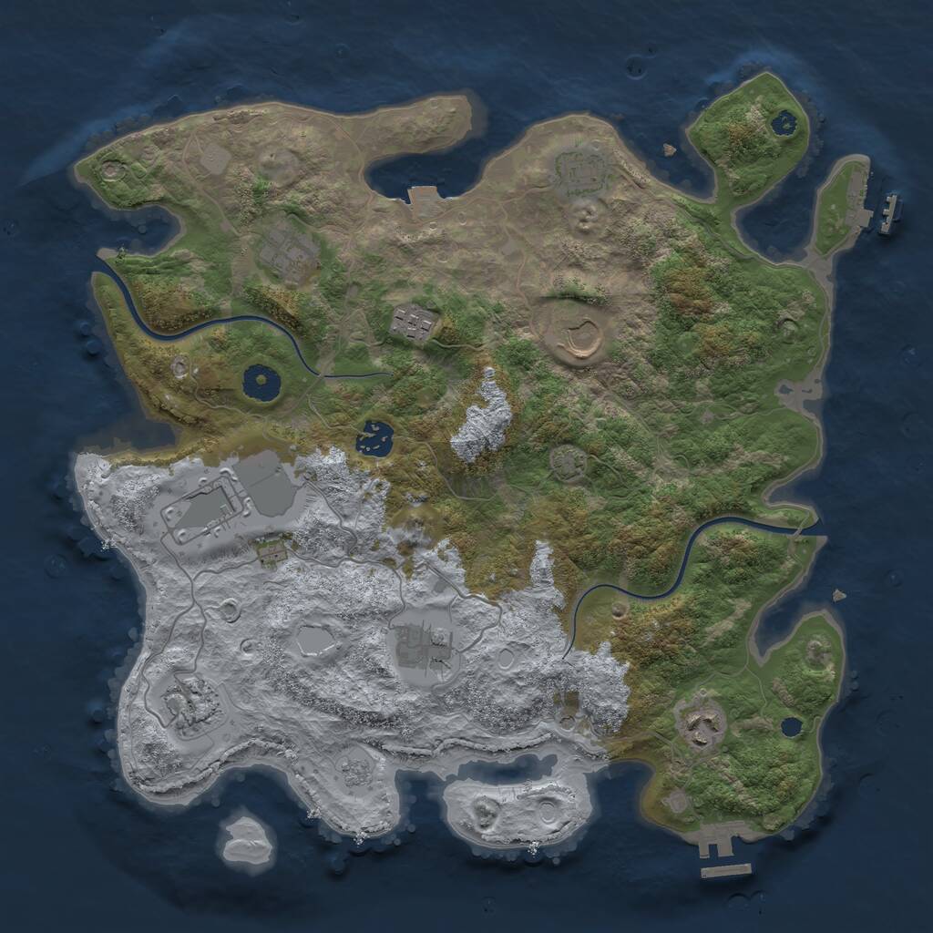 Rust Map: Procedural Map, Size: 3750, Seed: 516540604, 15 Monuments