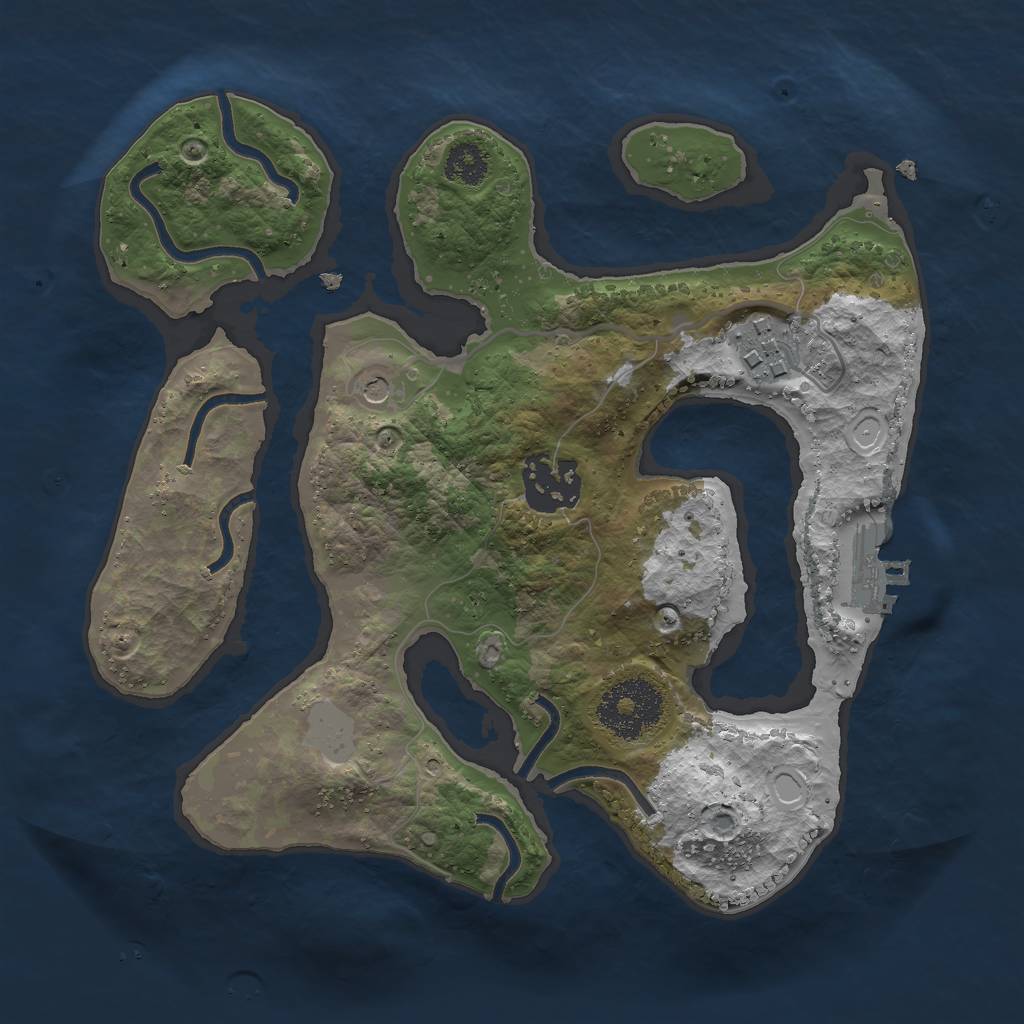 Rust Map: Procedural Map, Size: 2500, Seed: 19172, 9 Monuments